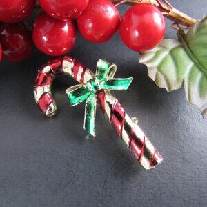 GERRY'S CANDY CANE CHRISTMAS BROOCH